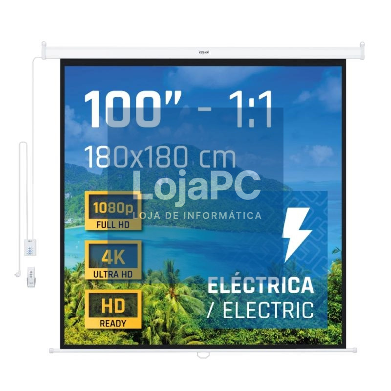 iggual Pantalla eléctrica 1:1 100" 180x180 cm