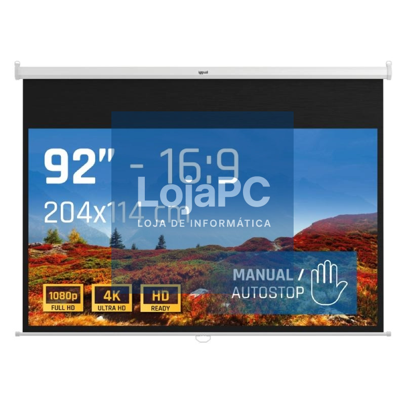 iggual Pantalla manual 16:9 92" 203x114 cm