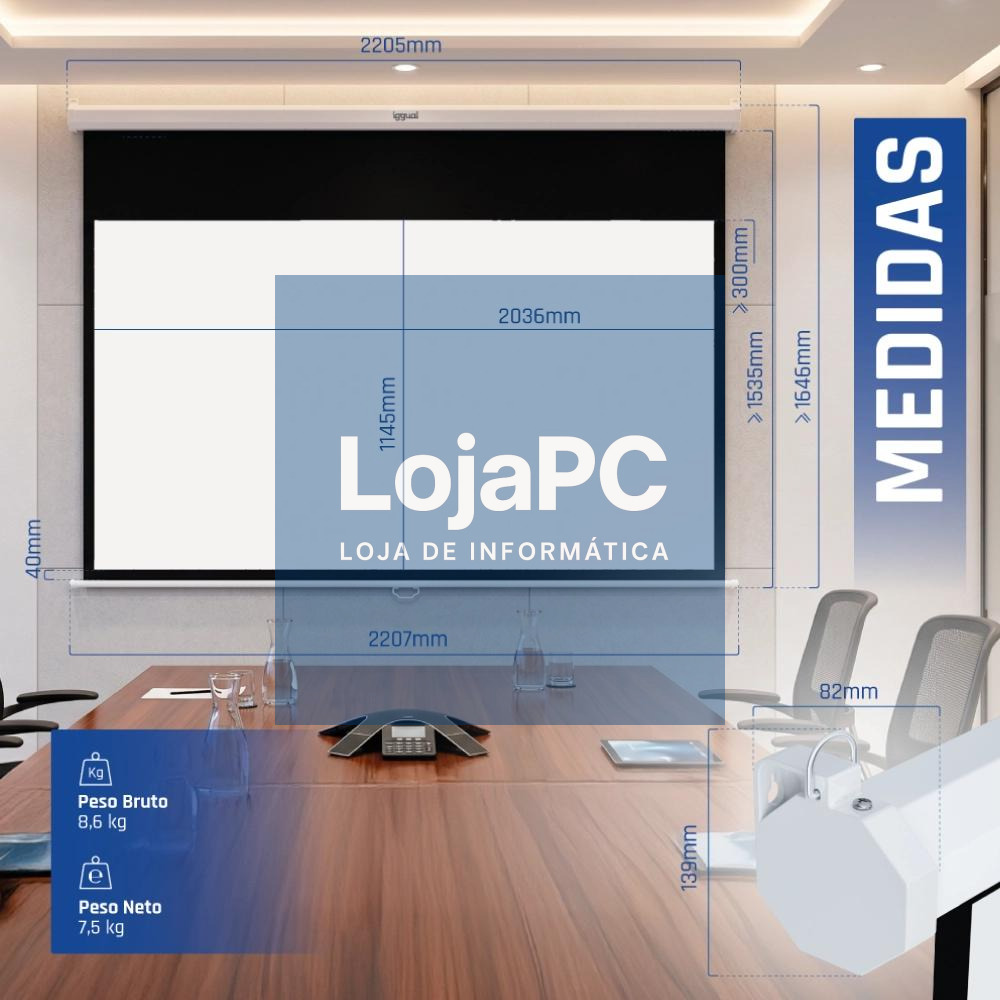 iggual Pantalla manual 16:9 92" 203x114 cm — imagem 5