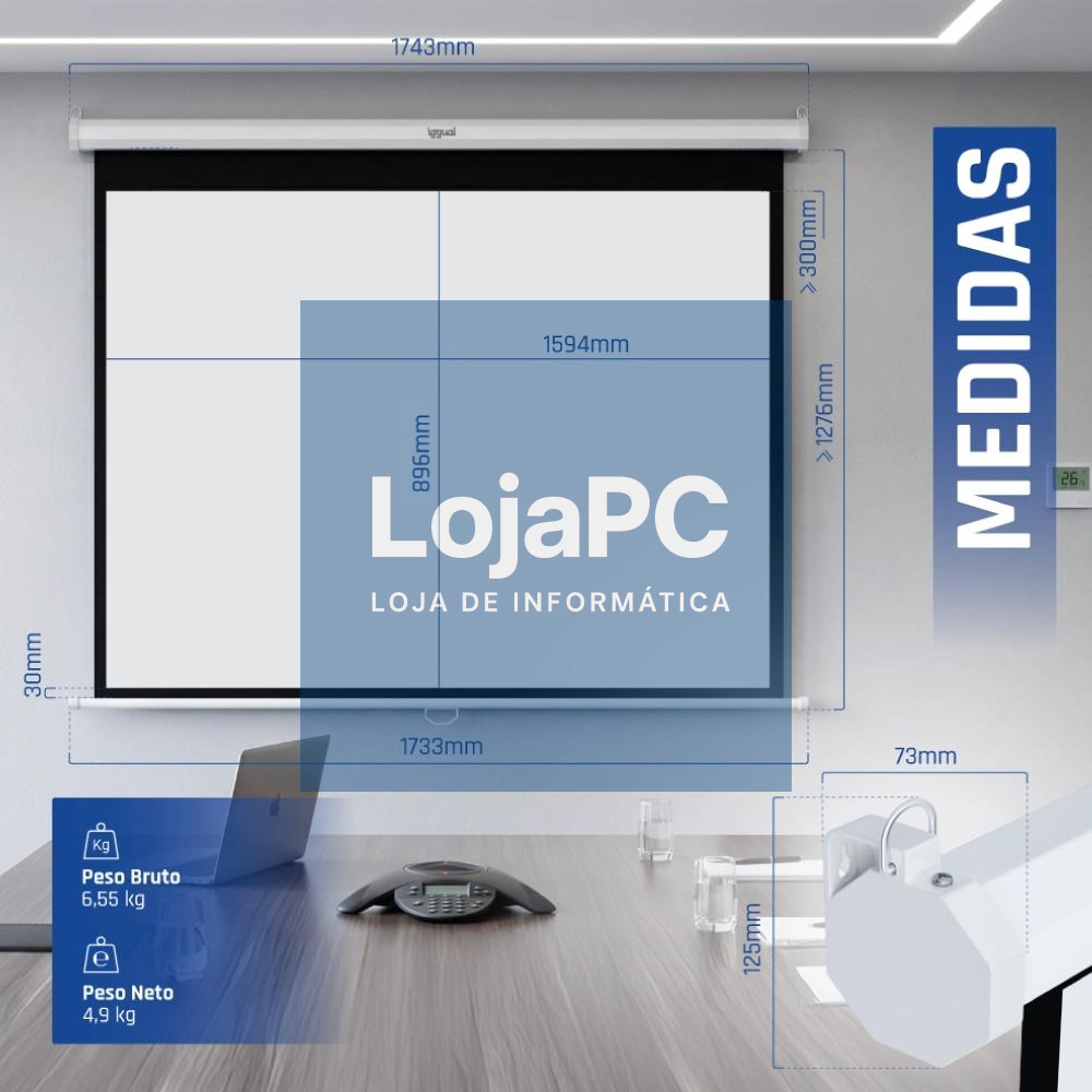 iggual Pantalla manual 16:9 72" 159x89 cm — imagem 5