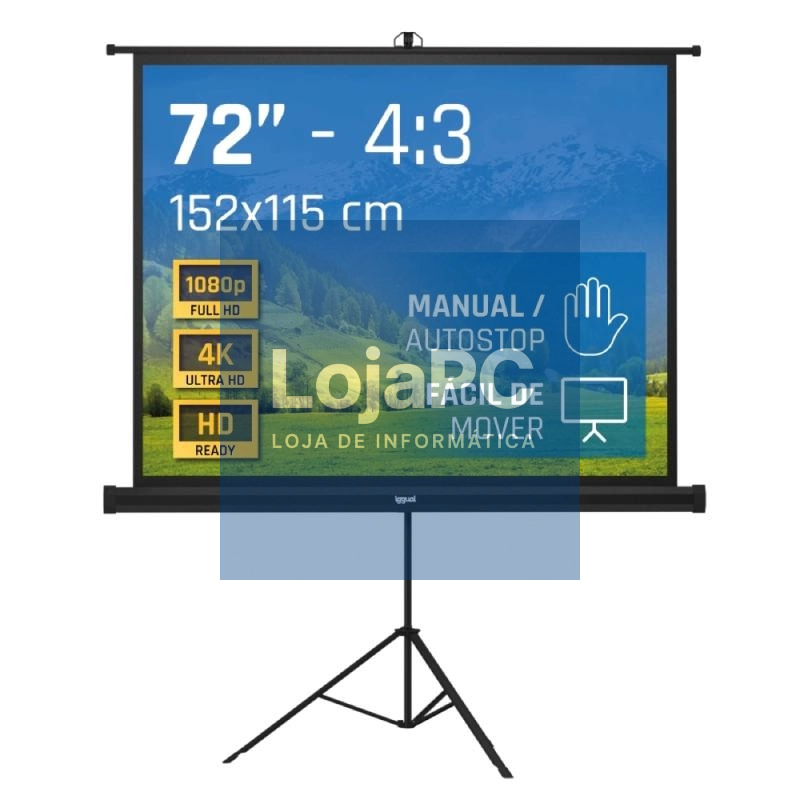 iggual Pantalla 72" 152x115 cm 4:3 trípode+bolsa