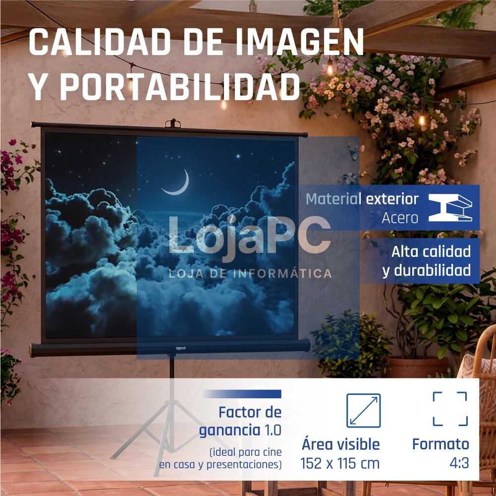 iggual Pantalla 72" 152x115 cm 4:3 trípode+bolsa — imagem 2