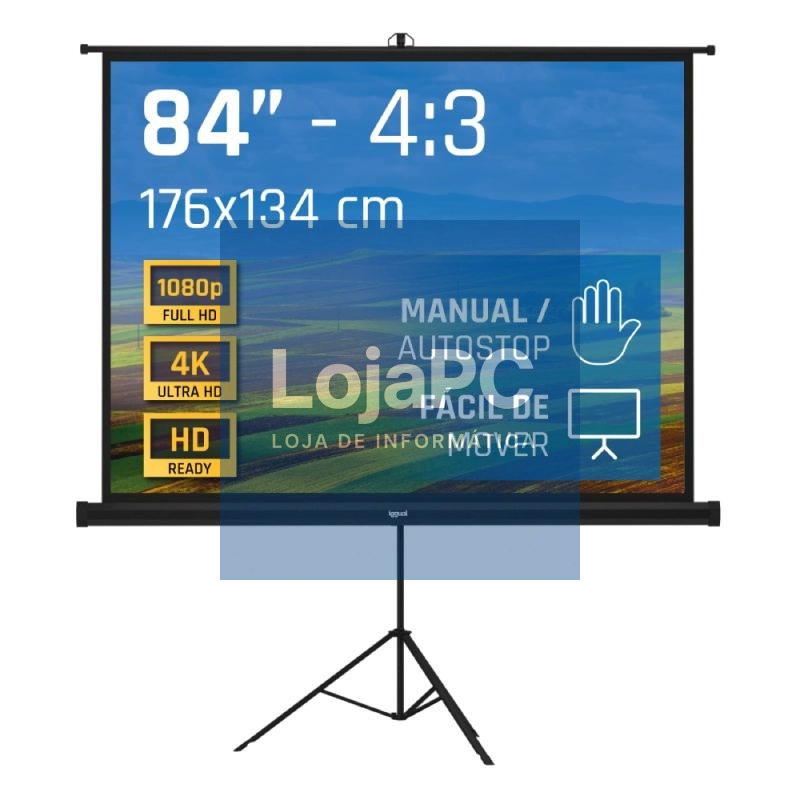 iggual Pantalla 84" 176x134 cm 4:3 trípode+bolsa