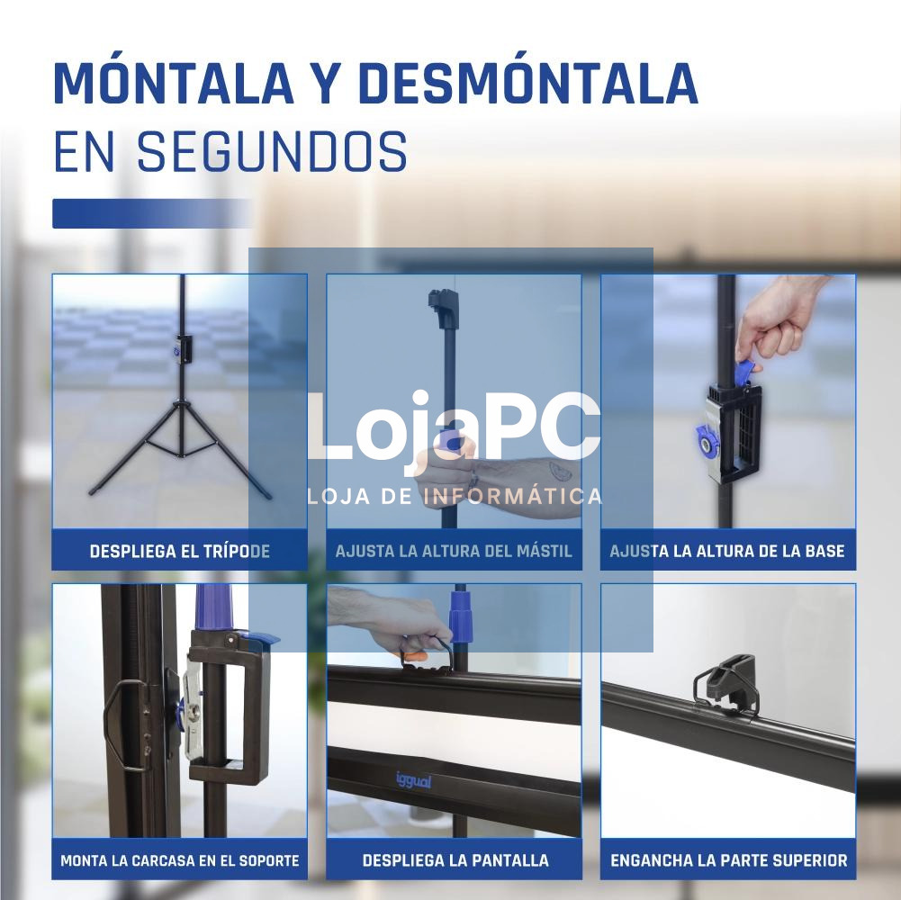 iggual Pantalla 84" 176x134 cm 4:3 trípode+bolsa — imagem 3