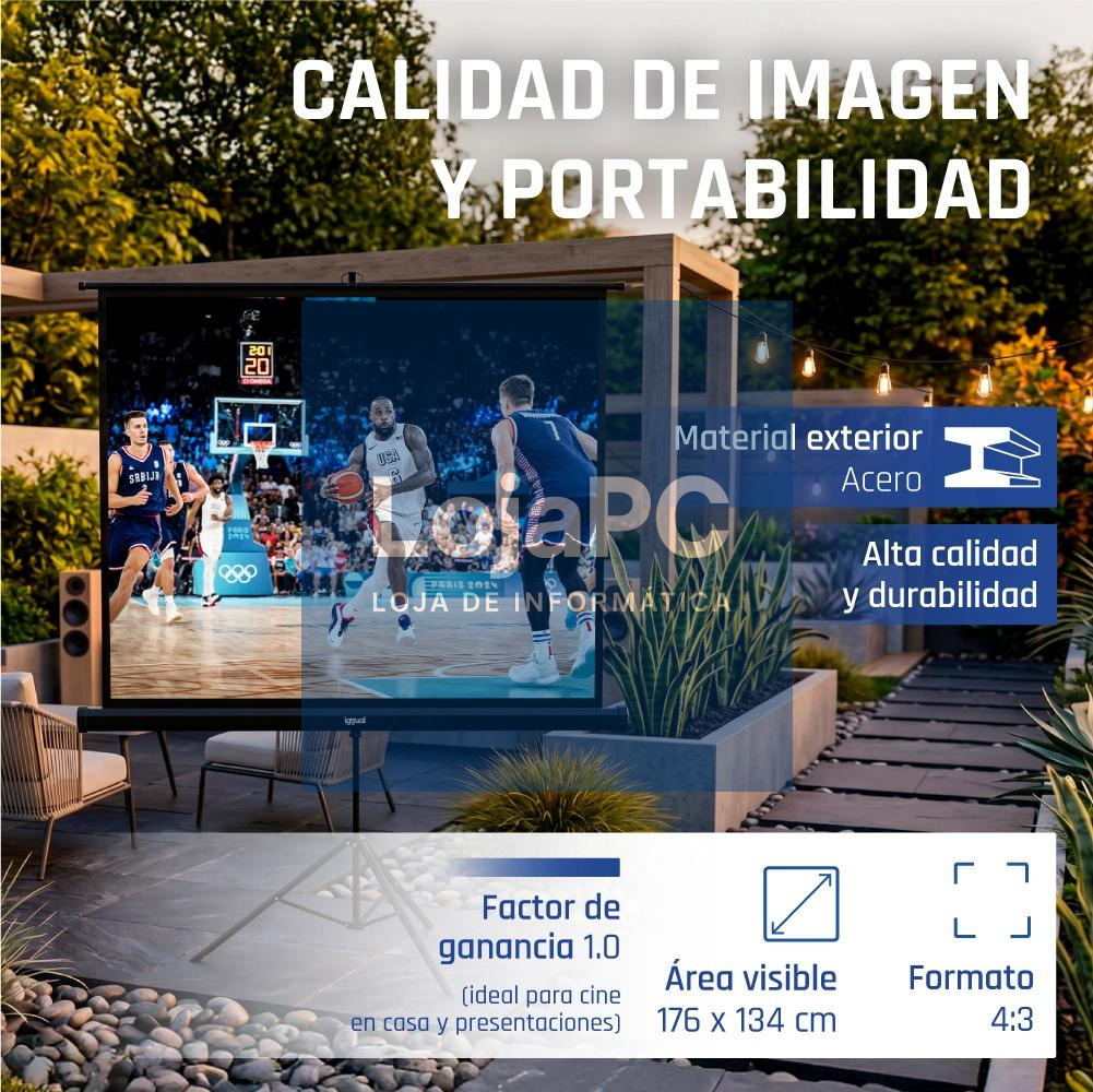 iggual Pantalla 84" 176x134 cm 4:3 trípode+bolsa — imagem 2