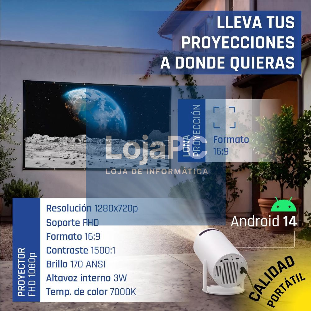 iggual Pack mini proyector + pantalla 120" plegabl — imagem 3