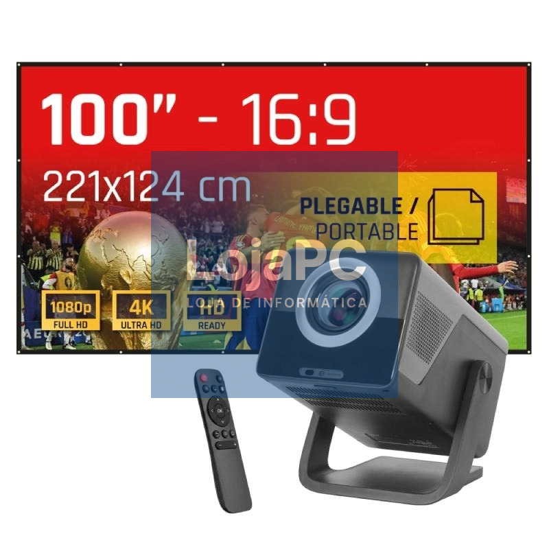 iggual Pack proyector 4K + Lona proyección100"