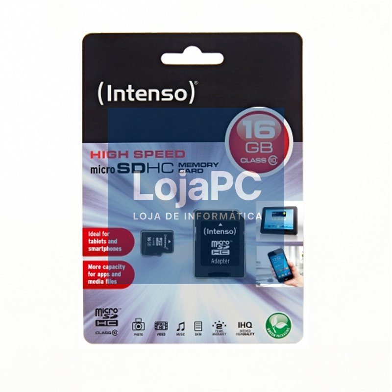 Intenso 3413470 Micro SD clase 10 16GB c/adapt — imagem 2