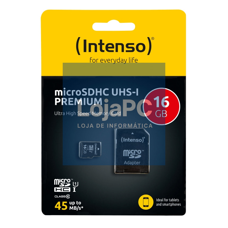 Intenso 3423470 Micro SD UHS-I Premium 16GB c/adap — imagem 3