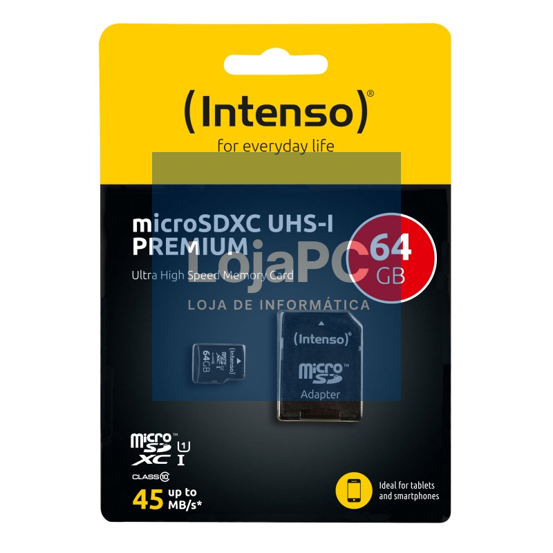 Intenso 3423490 Micro SD UHS-I Premium 64GB c/adap — imagem 3