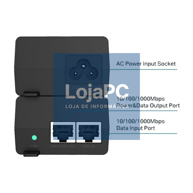 TP-Link PoE160S Inyector PoE+ 2xGb — imagem 3