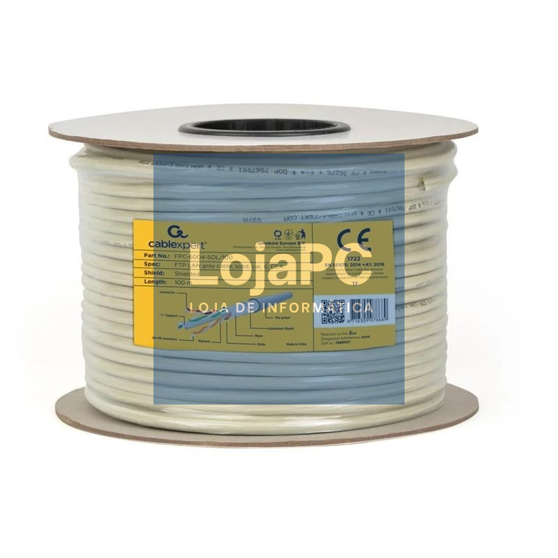 Gembird Cable LAN CAT6 FTP (CCA), sólido 100 m