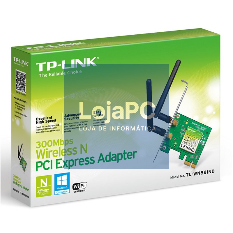 TP-LINK TL-WN881ND Tarjeta Red WiFi N300 PCI-E — imagem 3