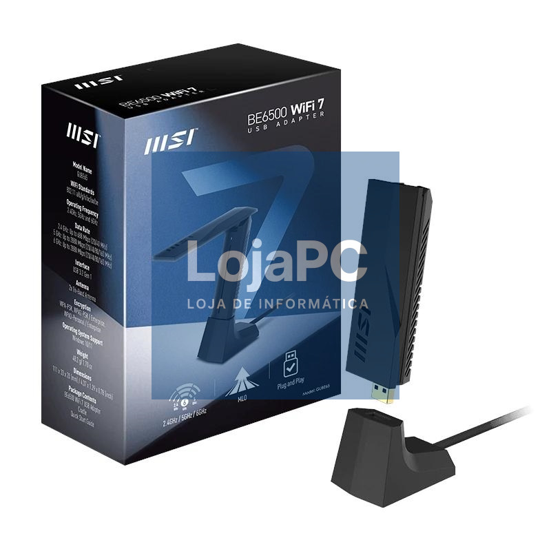 MSI GUBE65 BE6500 WiFi7 USB Adapter