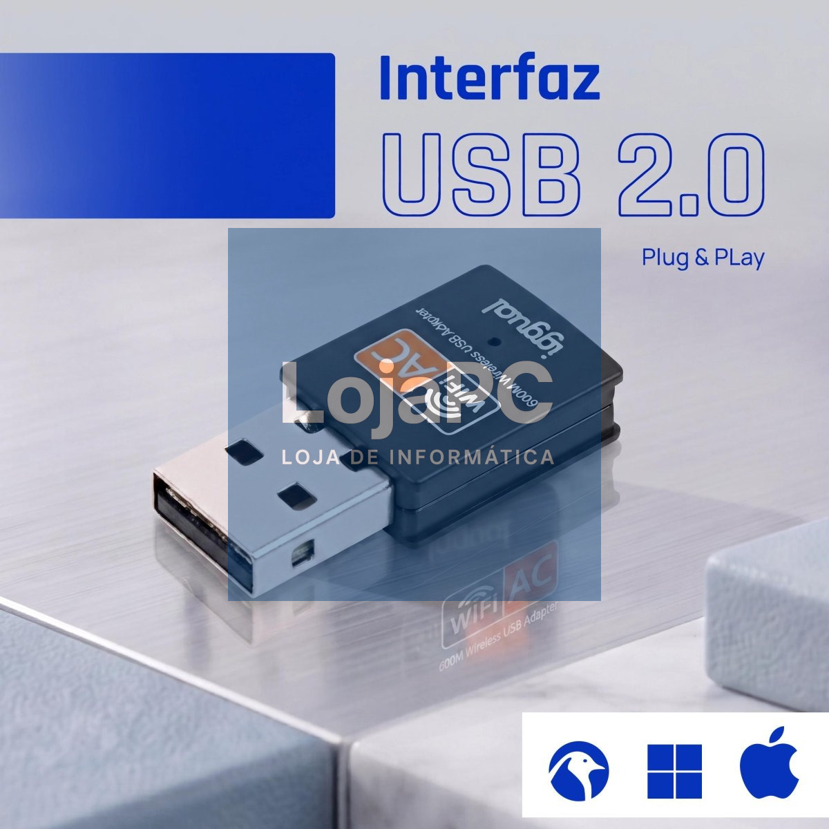iggual Adaptador USB Wifi 600 Mbps dual 2.4G/5G — imagem 5