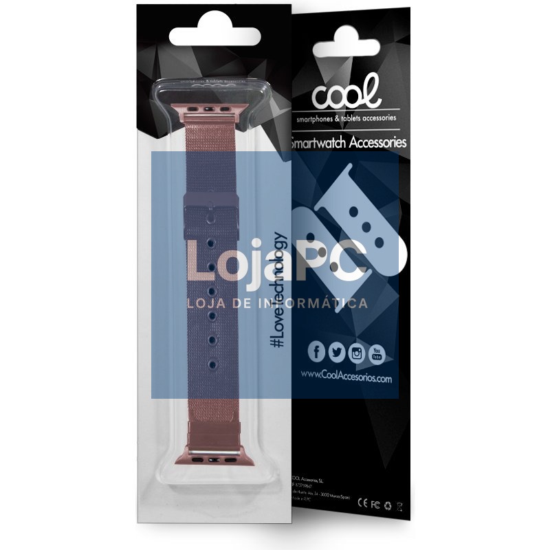 COOL Band for Apple Watch Series 1 / 2 / 3 / 4 / 5 / 6 / 7 / 8 / 9 / SE (42 / 44 / 45 mm) Metal Pink — imagem 4