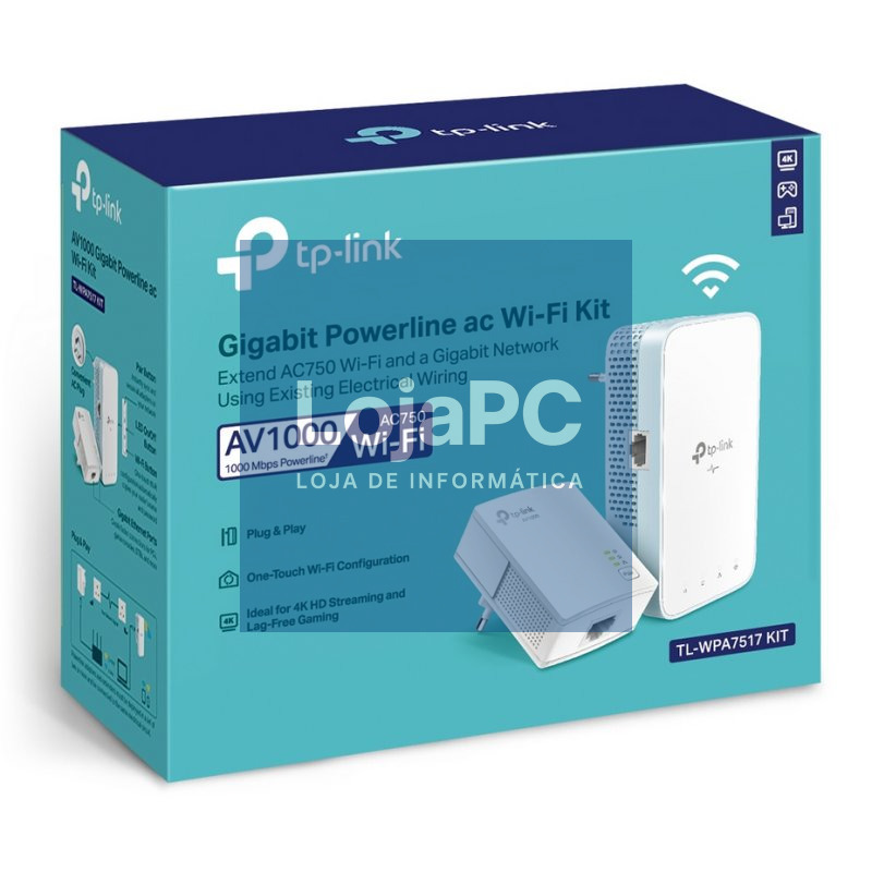 TP-Link TL-WPA7517 KIT PWRL ac WiFi AV1000 GbE — imagem 3