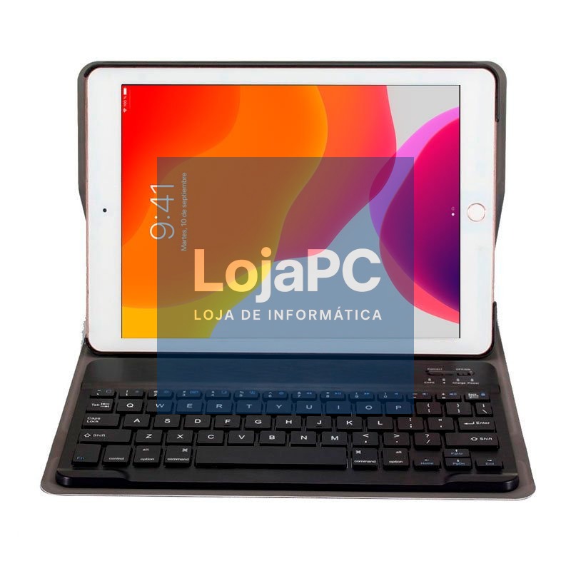 COOL Case for iPad (2019 / 2020 / 2021) 10.2 inch Leatherette Bluetooth Keyboard (Black) — imagem 3