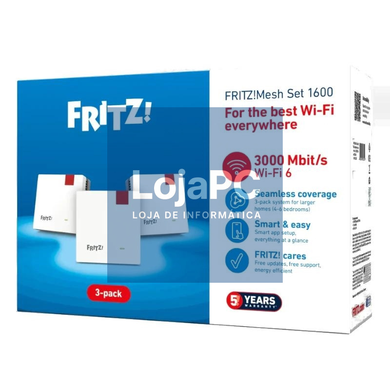 Fritz! Mesh WiFi Set 1600 3-pk Repeater WiFi6