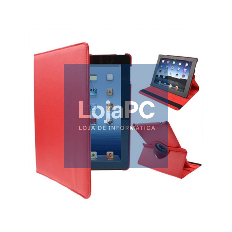 COOL Case for iPad 2 / iPad 3 / 4 Red Leatherette Rotating (Support)