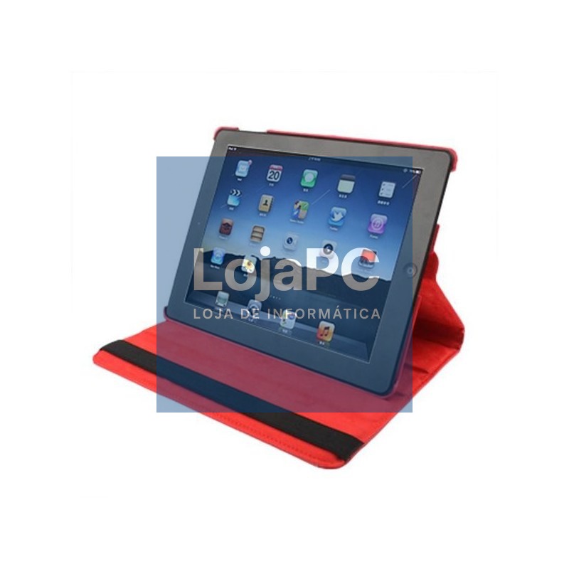 COOL Case for iPad 2 / iPad 3 / 4 Red Leatherette Rotating (Support) — imagem 2