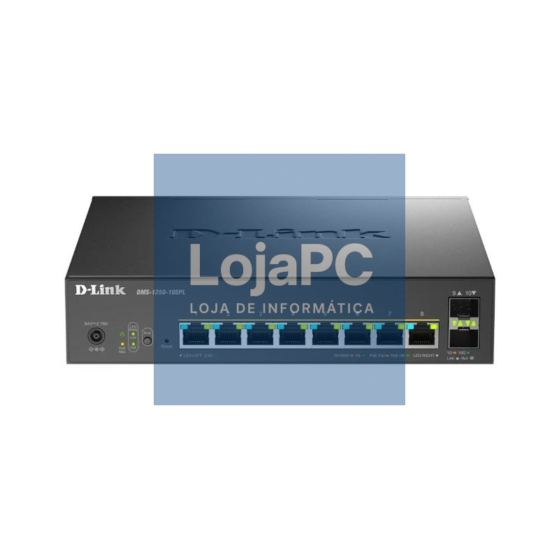 D-Link DMS-1250-10SPL/E Switch 8xMG PoE 2xSFP+ L2