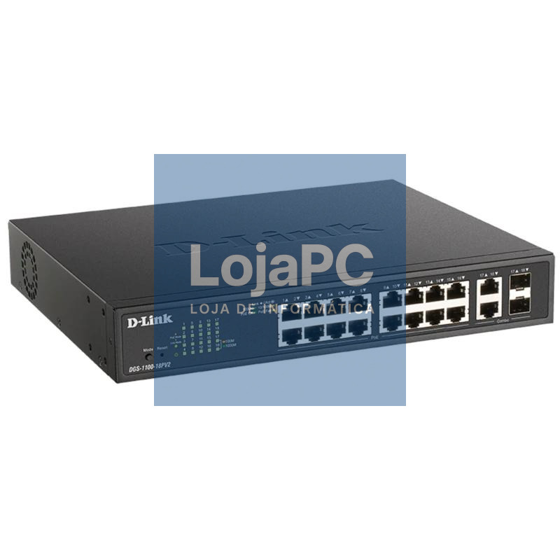 D-Link DGS-1100-18PV2 Switch 16xGb 2xSFP PoE+ — imagem 3