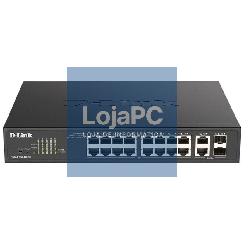 D-Link DGS-1100-18PV2 Switch 16xGb 2xSFP PoE+
