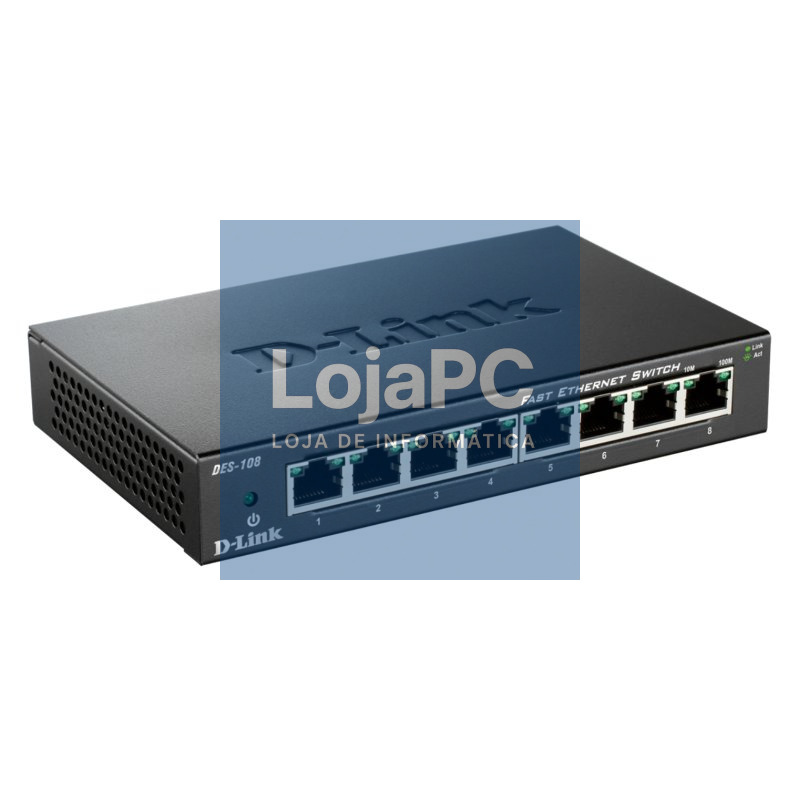 D-Link DES-108 Switch 8x10/100Mbps Metal — imagem 3