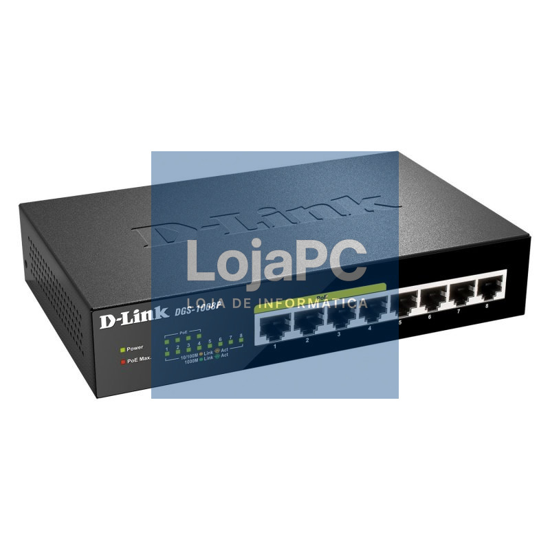 D-Link DGS-1008P Switch 8xGB 4xPoE — imagem 3