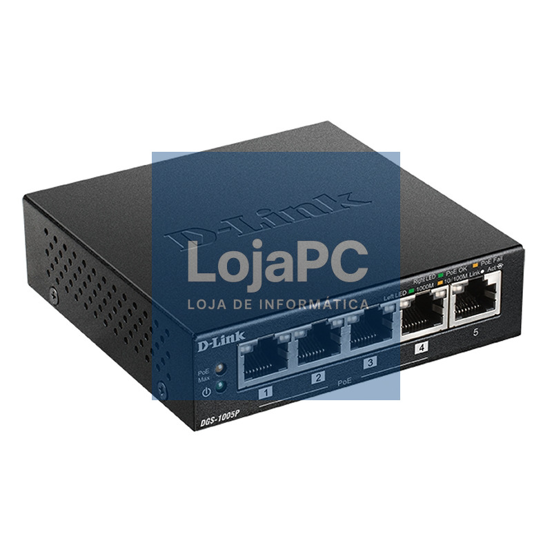 D-Link DGS-1005P Switch 5xGB 4xPoE — imagem 3