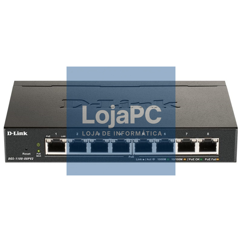 D-Link DGS-1100-08PV2/E 8xGb PoE Switch (64W)