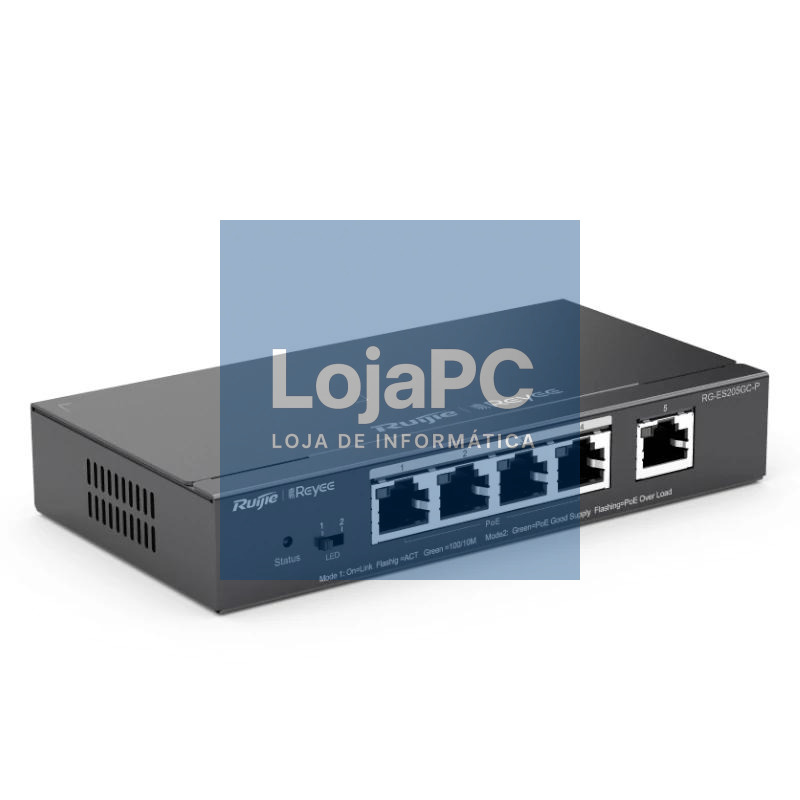 Reyee Switch 5xGb RJ45 (4 PoE/POE+) 54W Steel — imagem 2