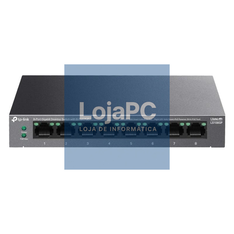 TP-Link LS108GP Switch 8xGb PoE+ 62W Desktop