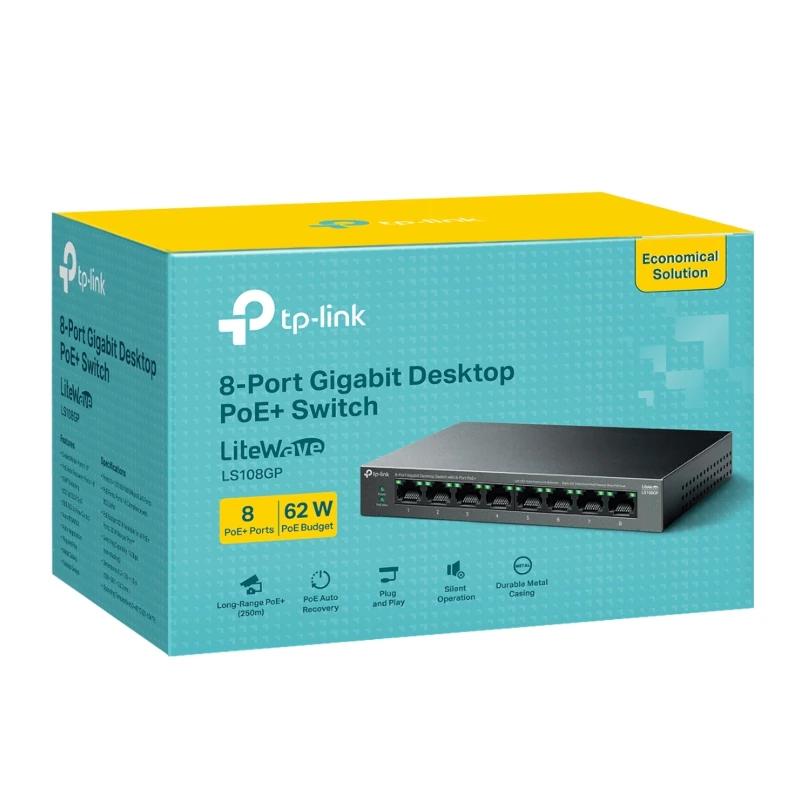 TP-Link LS108GP Switch 8xGb PoE+ 62W Desktop — imagem 3