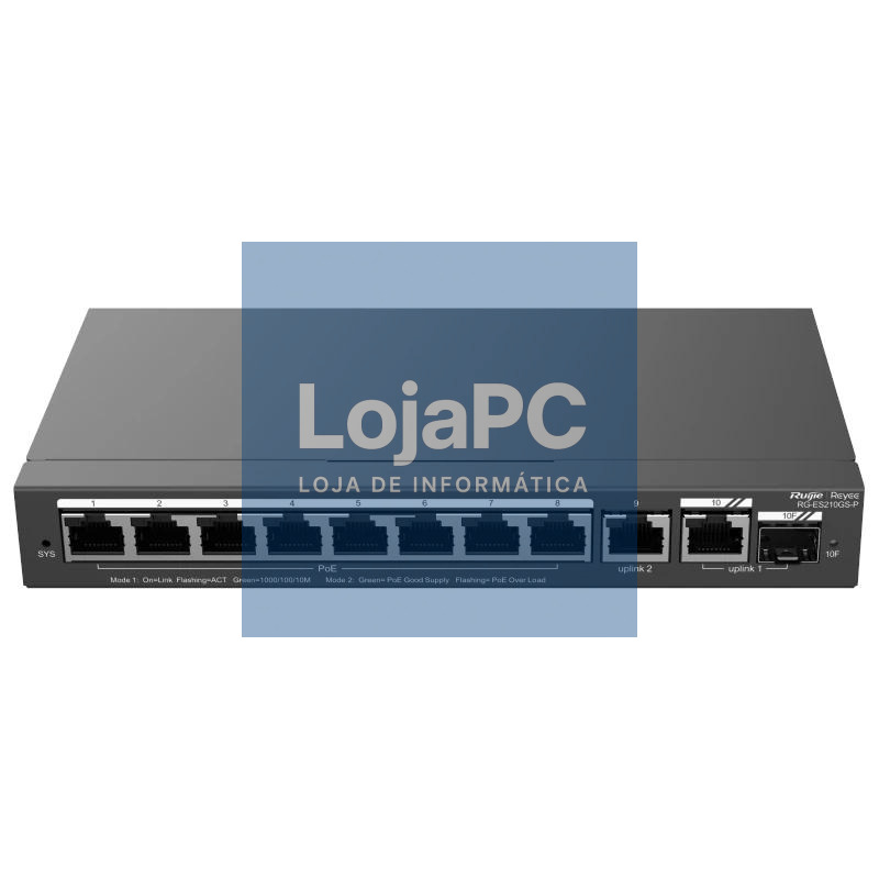 Reyee RG-ES210GS-P Switch 8xG 2xUpL 1xSFP C PoE 12 — imagem 3
