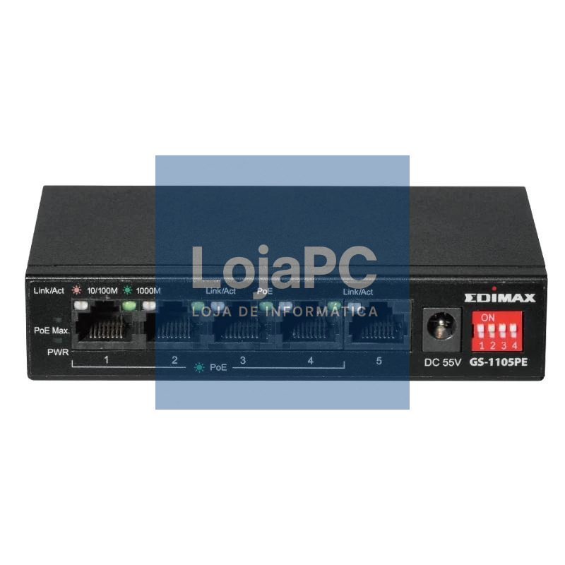 Edimax GS-1105PE Swithc 5xGbE (4PoE+) LR