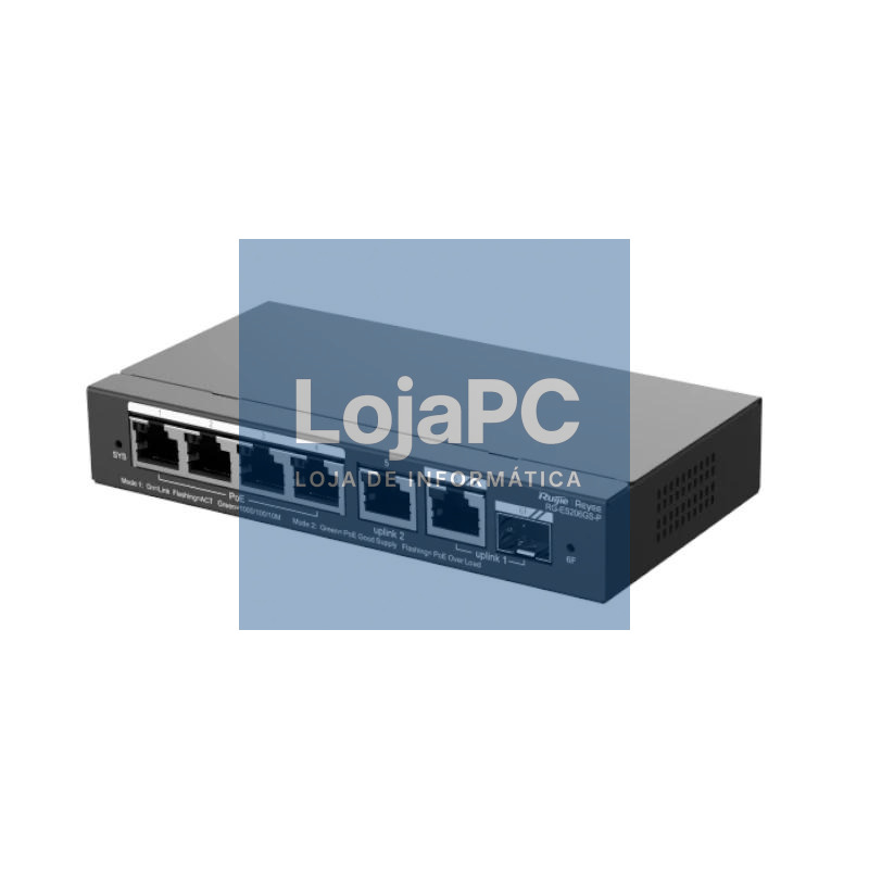 Reyee ES206GS-P Switch 4xPoE 2xGbE 1xSFP(C) 54W — imagem 3