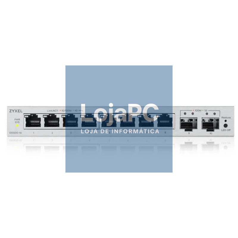 ZyXEL GS1200-10V3 Switch 8xGbE 2xSFP — imagem 3