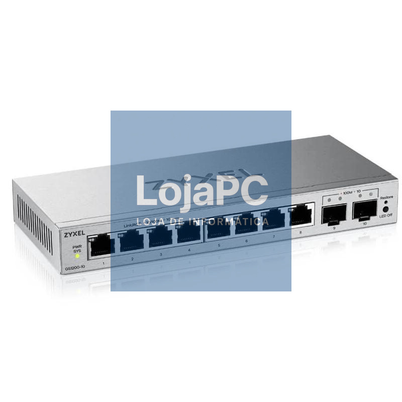 ZyXEL GS1200-10V3 Switch 8xGbE 2xSFP — imagem 2
