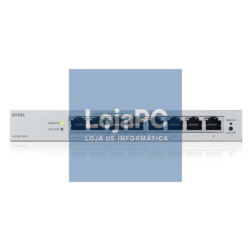 ZyXEL GS1200-8HPv3 Switch 8xGb (4xPoE+) 68W — imagem 3
