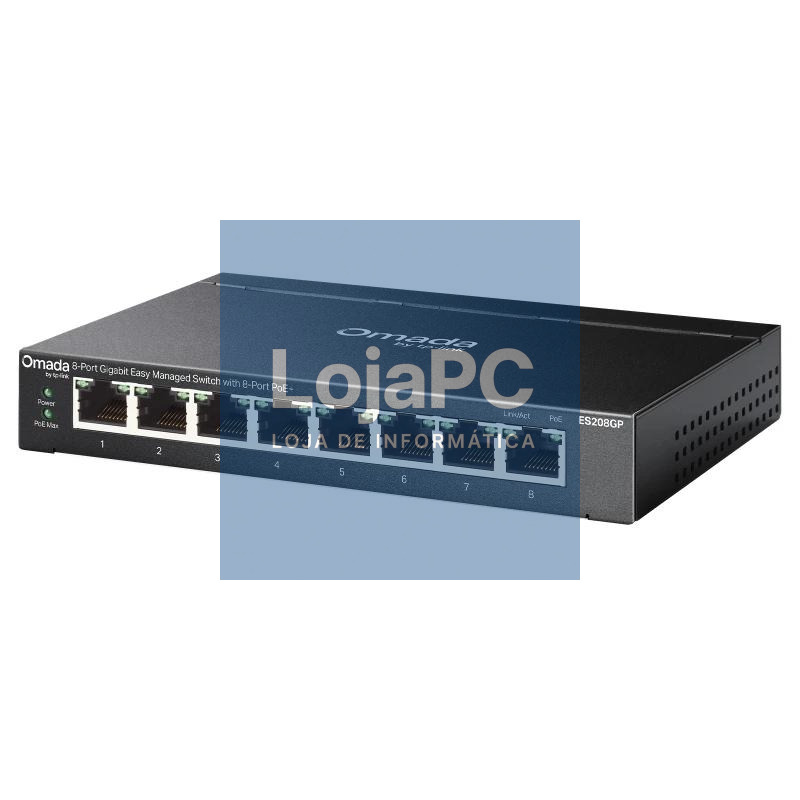 TP-Link ES208GP Switch 8xGbE PoE+ Acero Desktop — imagem 3