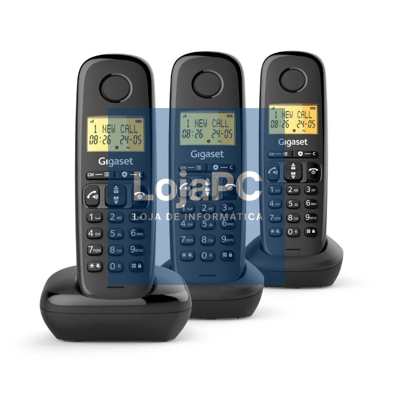 Gigaset Basic 100 Inalámbrico DECT Negro Trio