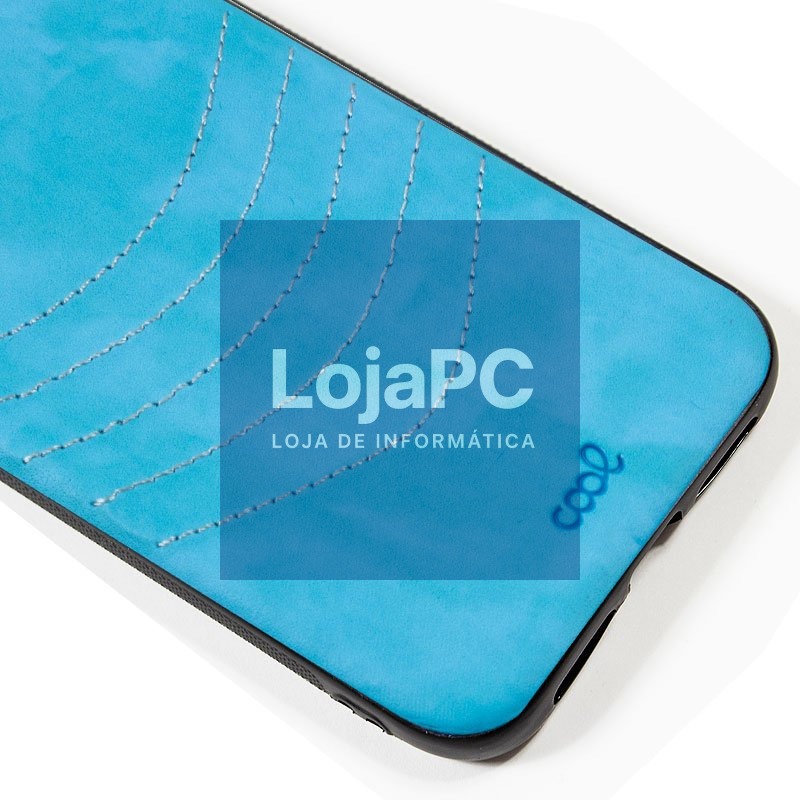 COOL Case for iPhone 11 Pro Max Leather Light Blue Embroidery — imagem 2