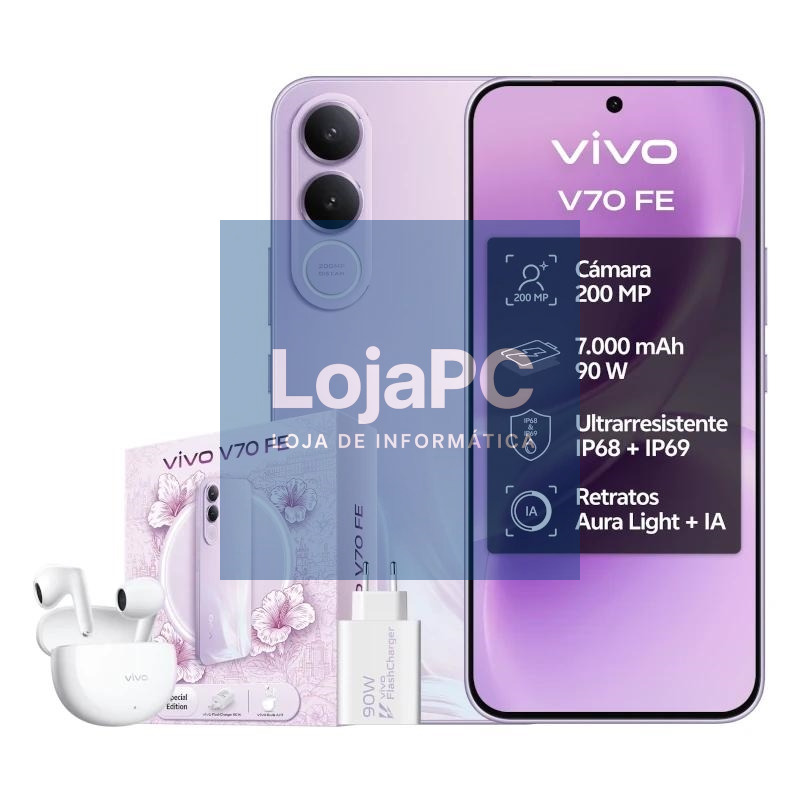 VIVO V70 FE 8Gb 512Gb Bundle Ch90w+ Buds3 Purple