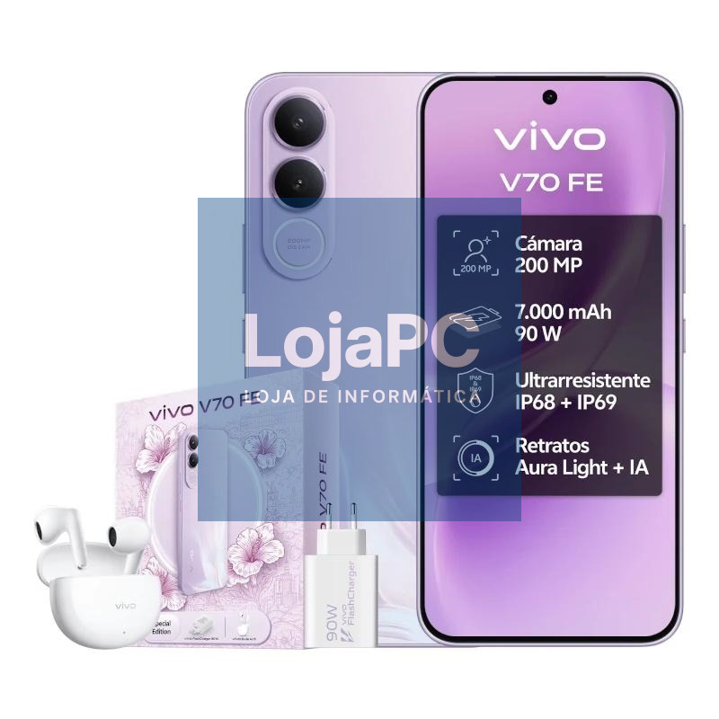VIVO V70 FE 8Gb 256Gb Bundle Ch90w+ Buds3 Purple