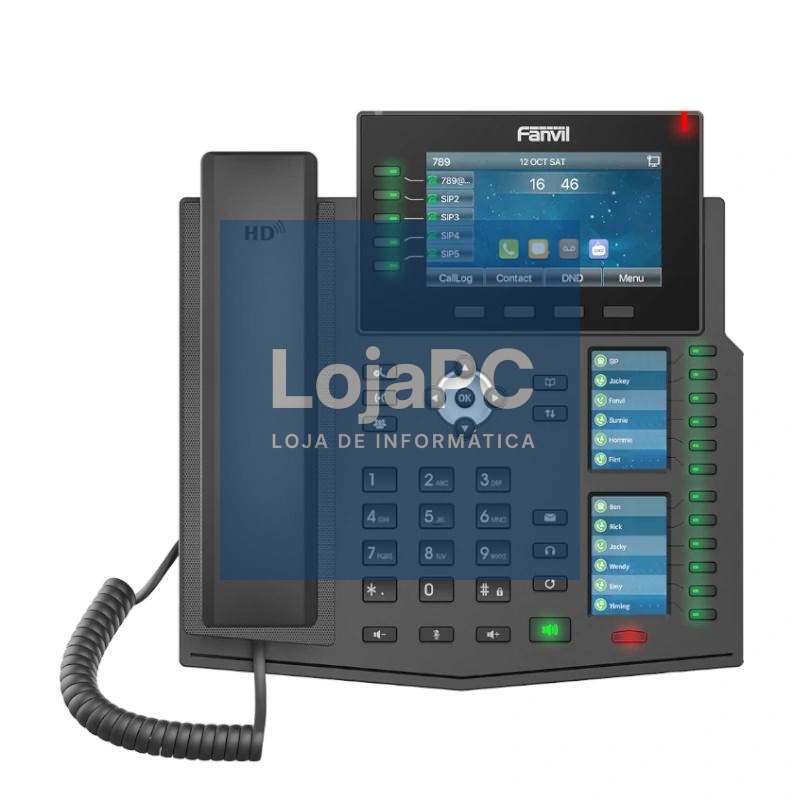 Fanvil X6U, 20 líneas SIP, 2 pantallas laterales
