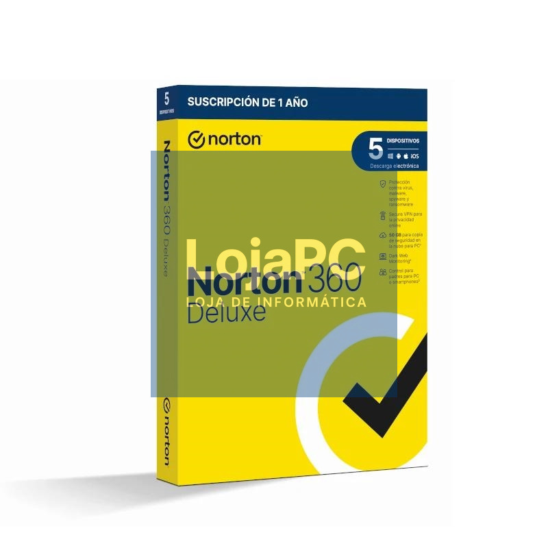 NORTON 360 Deluxe 50GB ES 1us 5 dispositivos 1A
