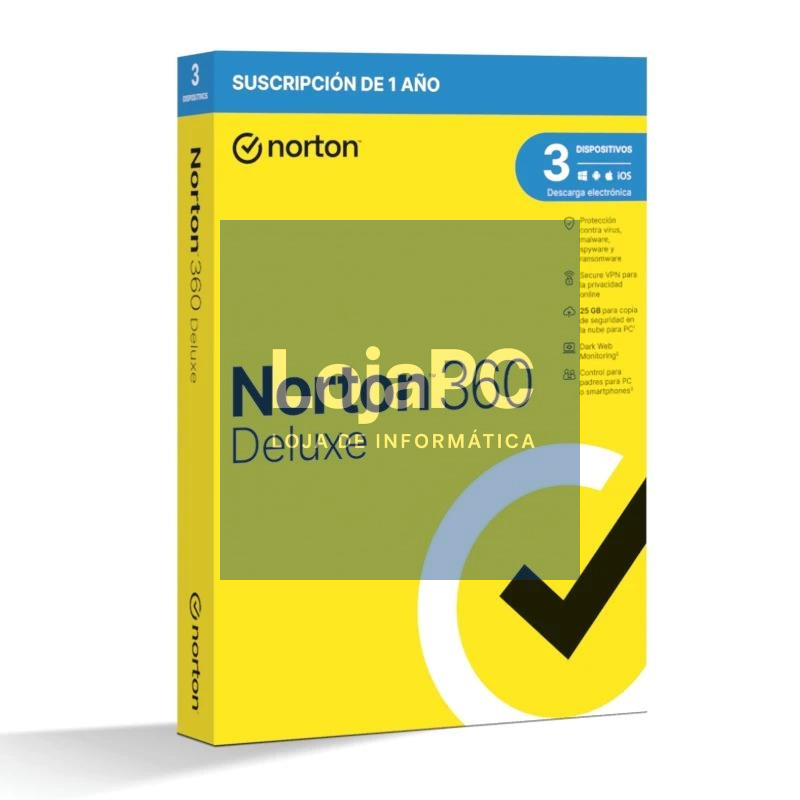 NORTON 360 Deluxe 25GB ES 1us 3 dispositivos 1A