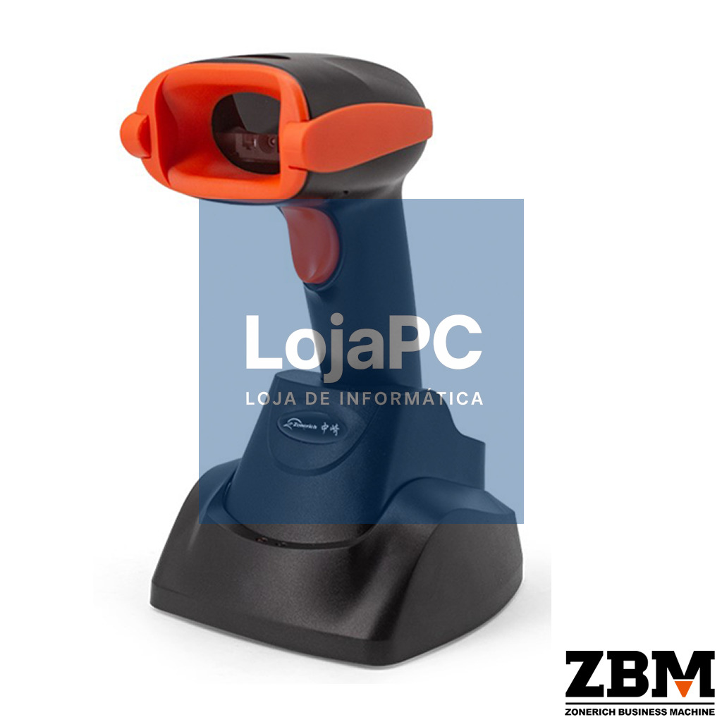 Leitor Código Barras 2D Industrial IP54 Wireless até 80 Metros c/ Cradle - ZQ-S2D39